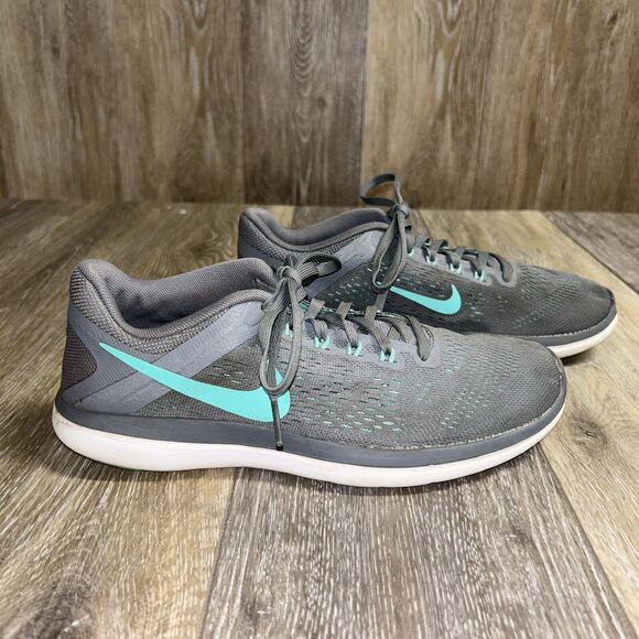Nike Flex Women's US Size 7.5 830751-013 Gray Aqua Blue Running Sneaker Shoes - Picture 1 of 12